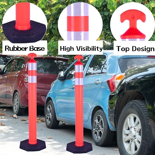 3PACK BESEA Traffic Delineator Cone 42”High Orange Traffic Safety Delineator - Image 6