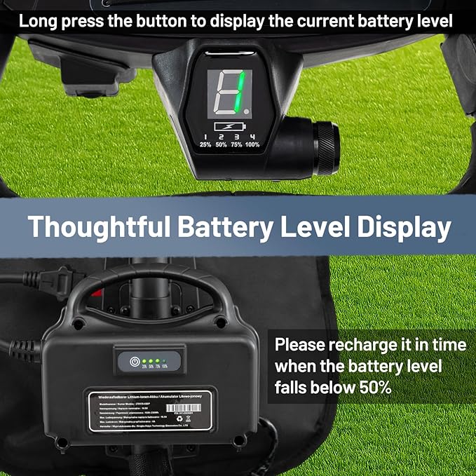 Tangkula Electric Golf Push Cart, Foldable 3 Wheels Golf Cart - Image 3