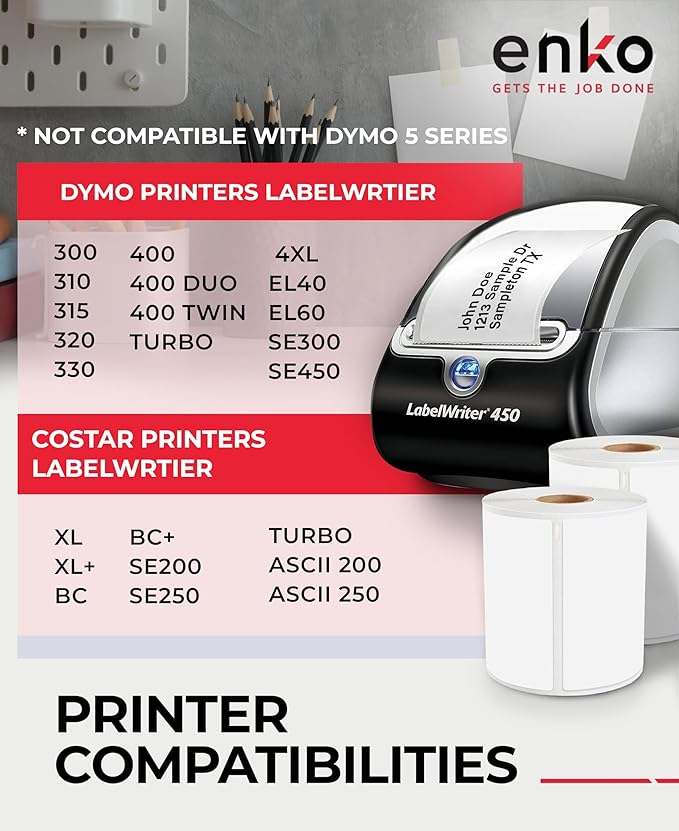 enKo Compatible Zebra 4x6 Label/Dymo Labels 1744907 - Image 4