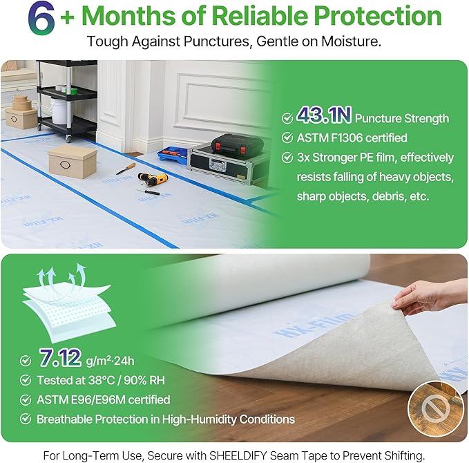39"x100' Heavy-Duty Floor Protection | Construction Grade Carpet Protector | - Image 3