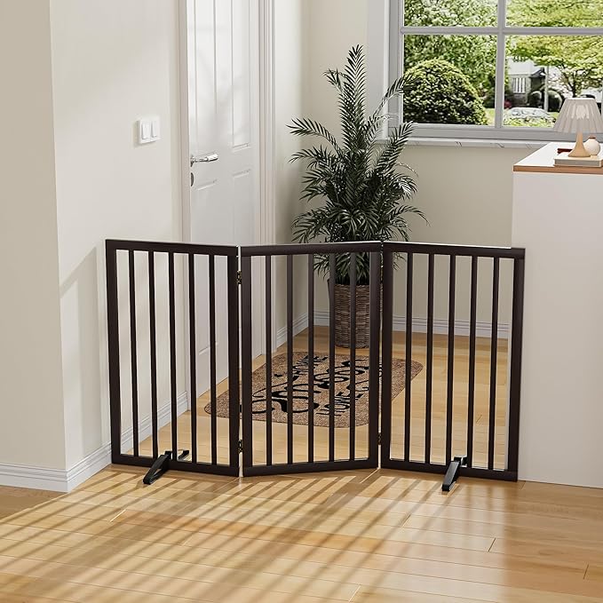 Dog Gate for Doorways 32" Tall Freestanding Dog Gate for Stair Foldable Pet - Image 2