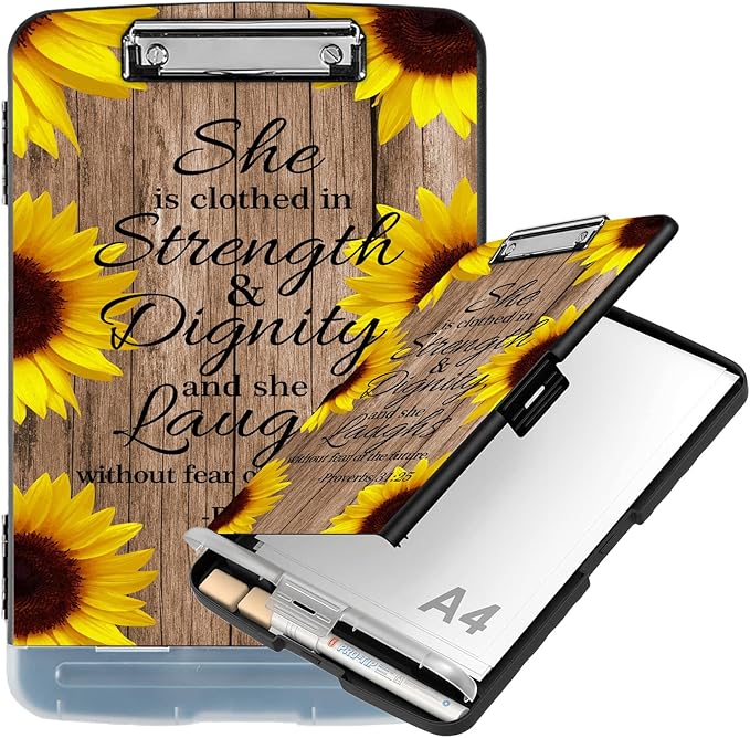 Clipboard with Storage Compartment, 8.5 x 11 Letter Size Side Opening Clip by BVCLKJPOI