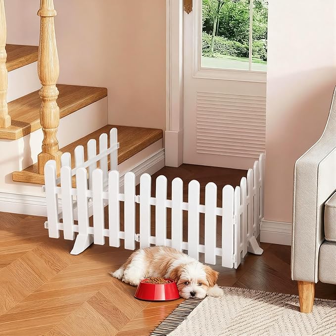 Short Dog Gate 19.7 x 78.7 Inch Adjustable Puppy Gate Indoor Folding Pet Door - Image 5