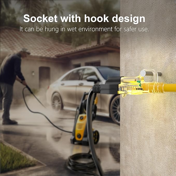 HUANCHAIN 12/3 Gauge Heavy Duty Outdoor Extension Cord 6 ft 2 Pack Waterproof - Image 4