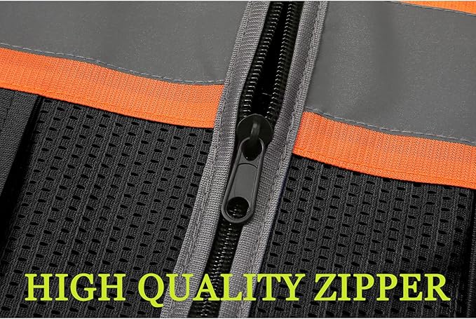 BeautyWill Custom Logo Safety Vest Class 2 High Visibility Reflective Vest - Image 6