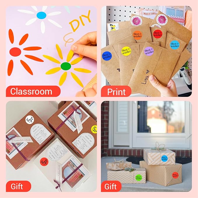 1 Inch Circle Dot Stickers 1000 PCS Color Coding Thermal Labels Dots Writable - Image 5