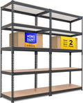HOMEDANT 5-Tier Laminated Boltless Heavy Duty Metal Shelving Unit Adjustable by TheBestOrganizingSolution