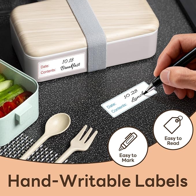 1" x 3" Freezer Labels, 2 Color Waterproof & Oil-Resistant Write-On Freezer - Image 4