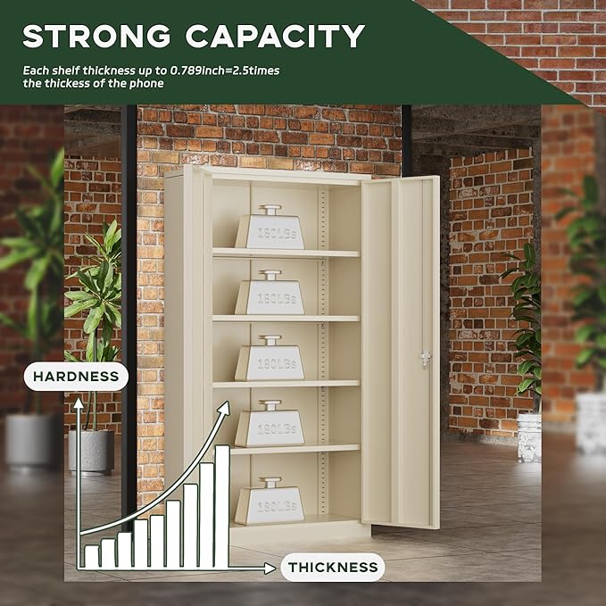 Greenvelly Metal Garage Storage Cabinet - Image 7