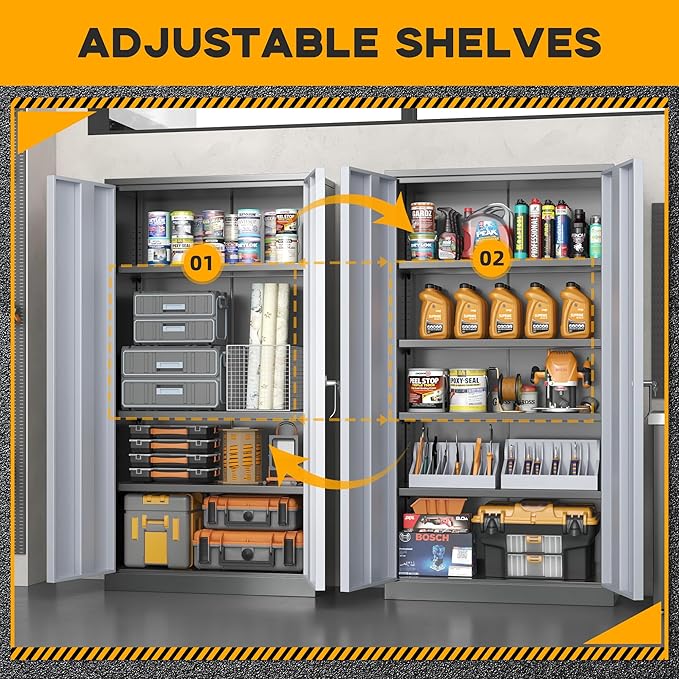 Greenvelly Metal Garage Storage Cabinet - Image 5
