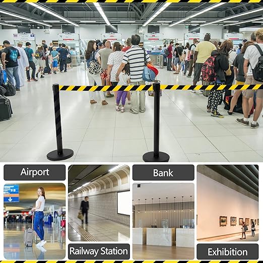 Therwen 6 Pack Heavy Duty Crowd Control Stanchions 9.8 ft Stainless Steel - Image 6
