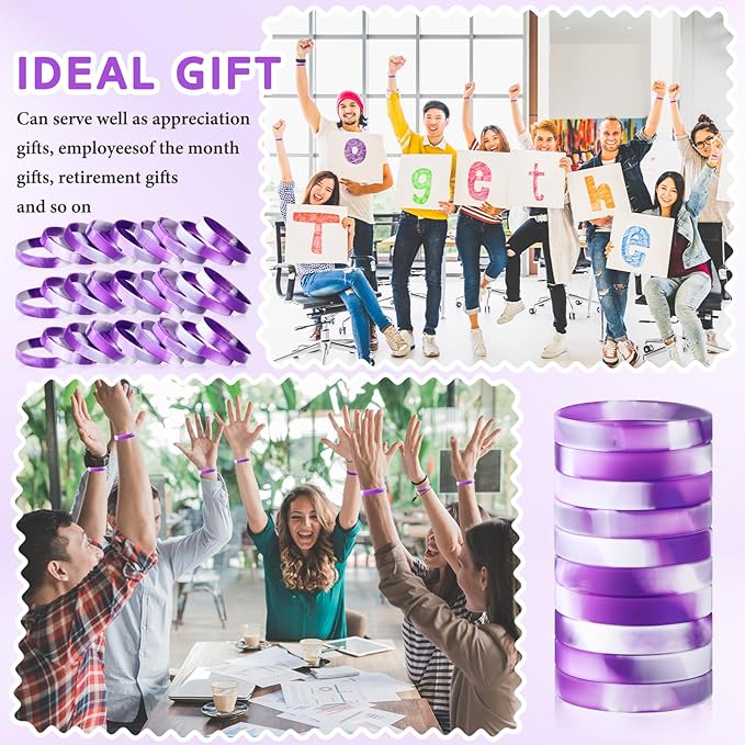 Liliful 100 Pcs Silicone Rubber Wristbands Rubber Wristband Bracelet Bands - Image 5