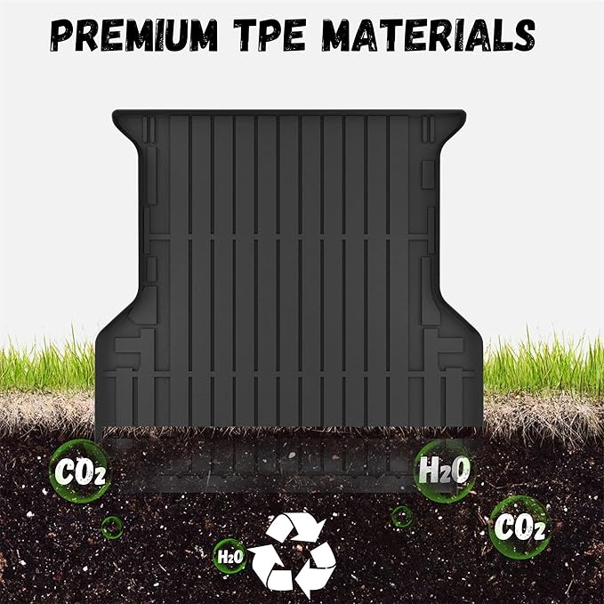 Truck Bed Mat Fit Ford Ranger 2024 2025, TPE All Weather Truck Bed Liner Cargo - Image 8
