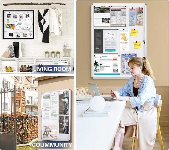 SWANCROWN Enclosed Notice Board Magnetic Bulletin Boards - Image 9