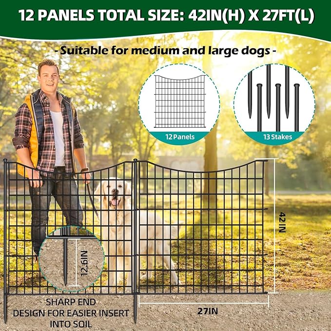12 Panels No Dig Decorative Fence - Image 2