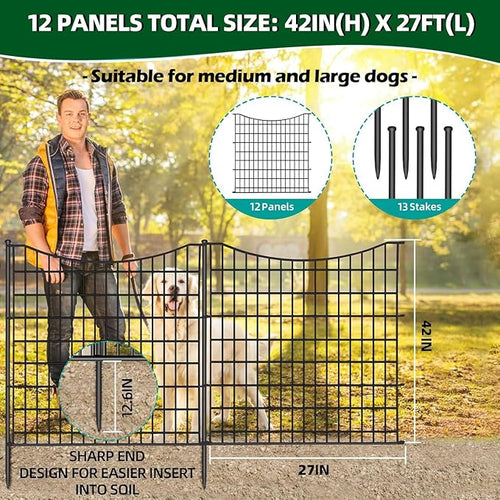 12 Panels No Dig Decorative Fence - Image 2