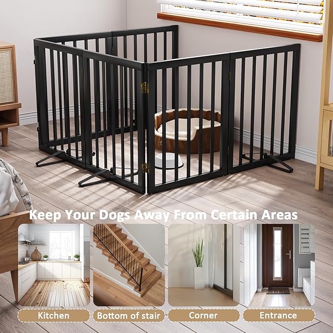 Extra Wide Dog Gate 110 inches Wide, Freestanding Pet Gate - Image 3