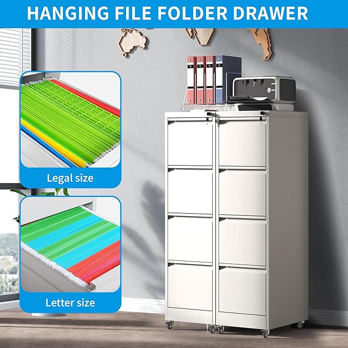 4-Drawer Mobile File Cabinet - Image 5
