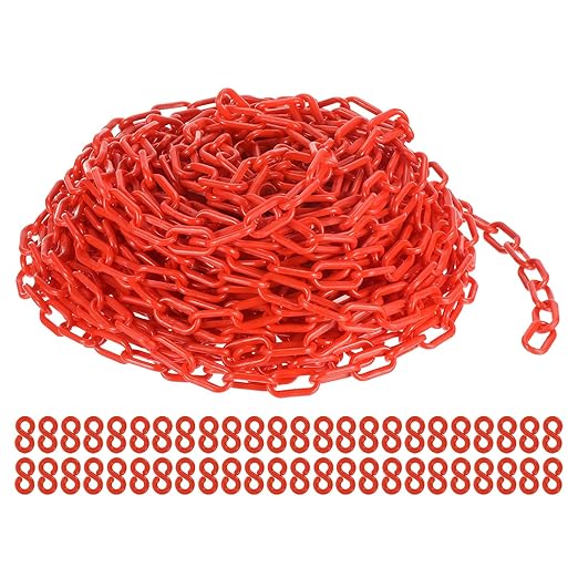 PATIKIL Plastic Chain Links, 100 Foot Safety Barrier Chain by PATIKIL