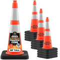 Xpose Safety 28 Inch Orange Slim Line Traffic Cones Heavy Duty 10lb by XposeSafety
