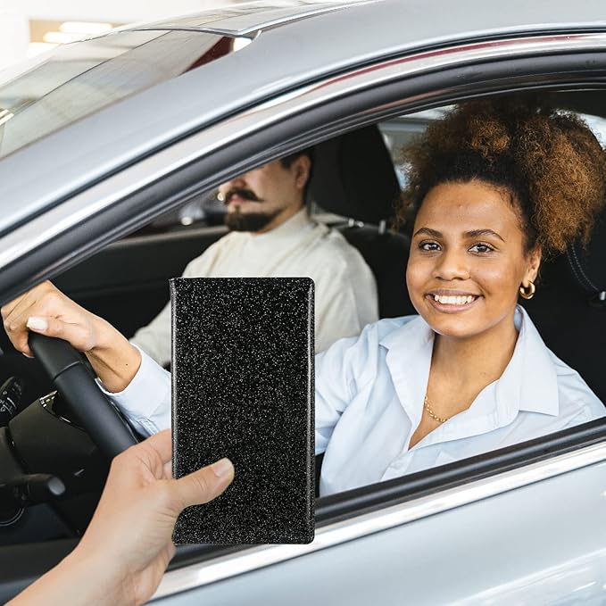 Car Registration and Insurance Holder, Leather Magnetic Shut Vehicle Glove Box - Image 7