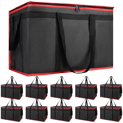 Bodaon 10-Pack Insulated Food Delivery Bag, XXXL Catering/Pizza Cooler Bags by Bodaon
