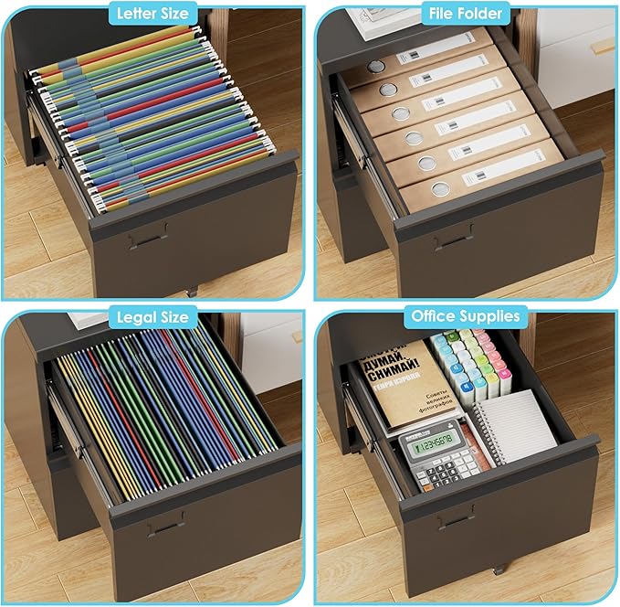Aobabo 2 Drawer File Cabinet - Image 5