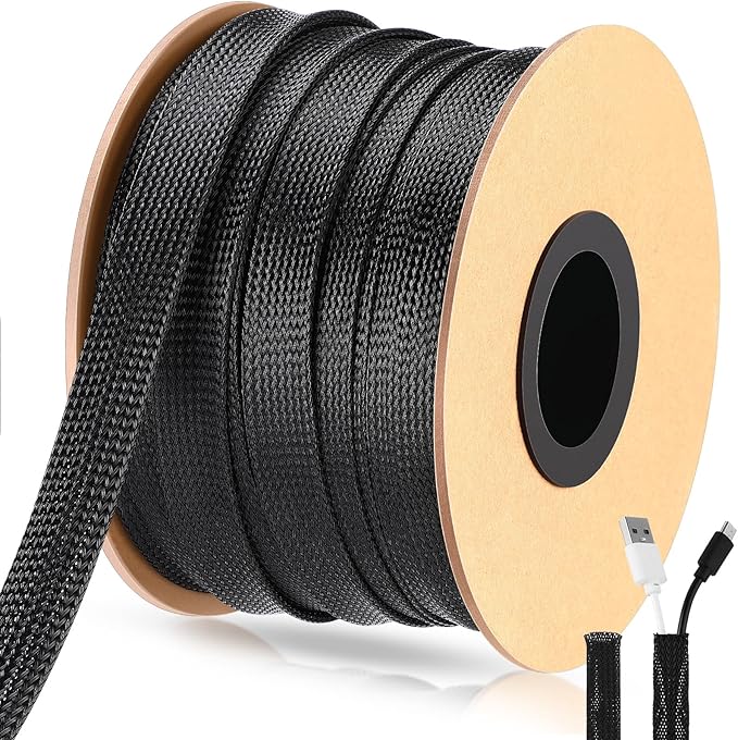 Pangda 150 Feet 1 Inch Wire Loom Pet Expandable Braided Sleeving Braided Sleeve by Pangda