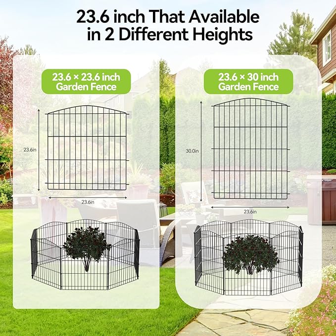 INJOPEXI Decorative Garden Fence 12 Panels 23.6ft×30in Garden Fences - Image 7
