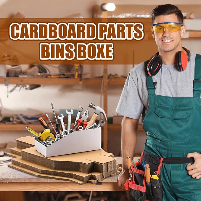 50 Pack Cardboard Storage Bins Assorted Sizes, Cardboard Boxes, 28 Pack 12x4x4.5 - Image 6