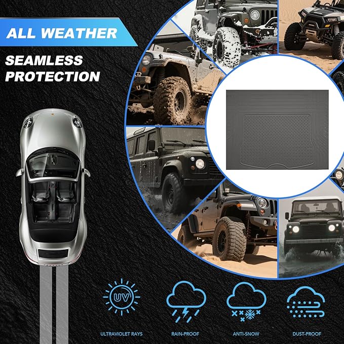 PIC AUTO Heavy Duty Rubber Trunk Cargo Liner Floor Mats, Trimmable to Fit - Image 8