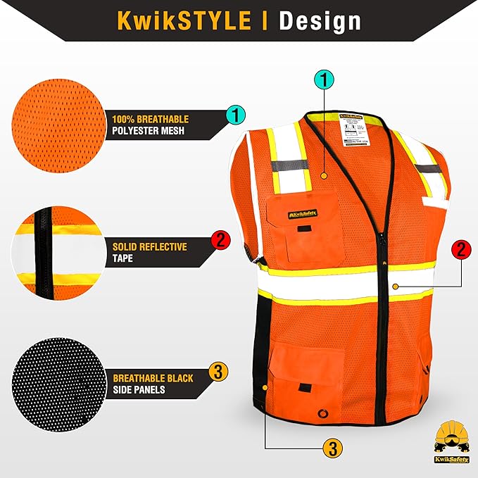 KwikSafety - Charlotte, NC - BIG KAHUNA Safety Vest Class 2 ANSI OSHA - Image 2