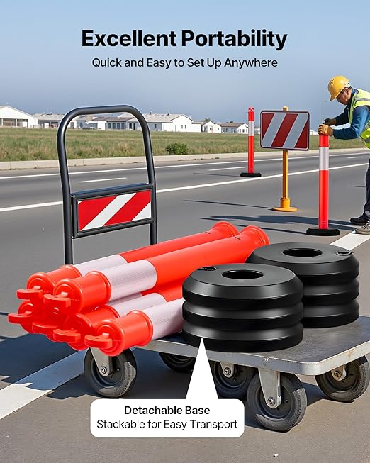 VEVOR 2 Pack Traffic Delineator Posts, 48 inches Traffic Safety Cones - Image 4