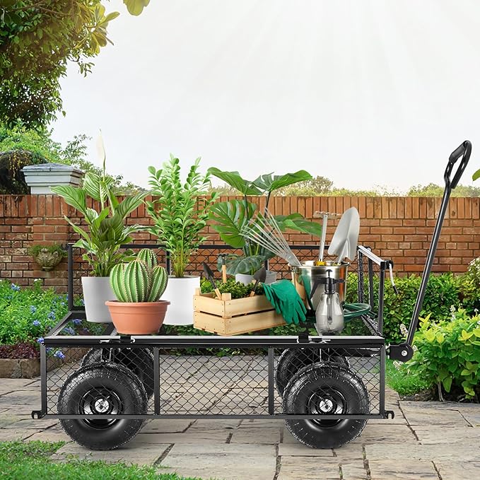 Homdox 880LB Heavy Duty Garden Cart on Wheels, Professional Utility Wagon - Image 3