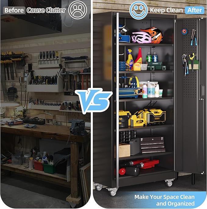 Aobabo Upgrade 71H''*32''W*16''D Metal Garage Storage Cabinet - Image 6