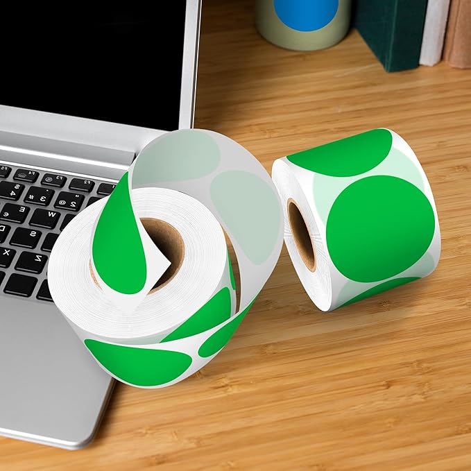 Easy to Use 2 Inch Green Multi-Purpose Round Coding Labels, 4 Rolls 2000 PCS - Image 6