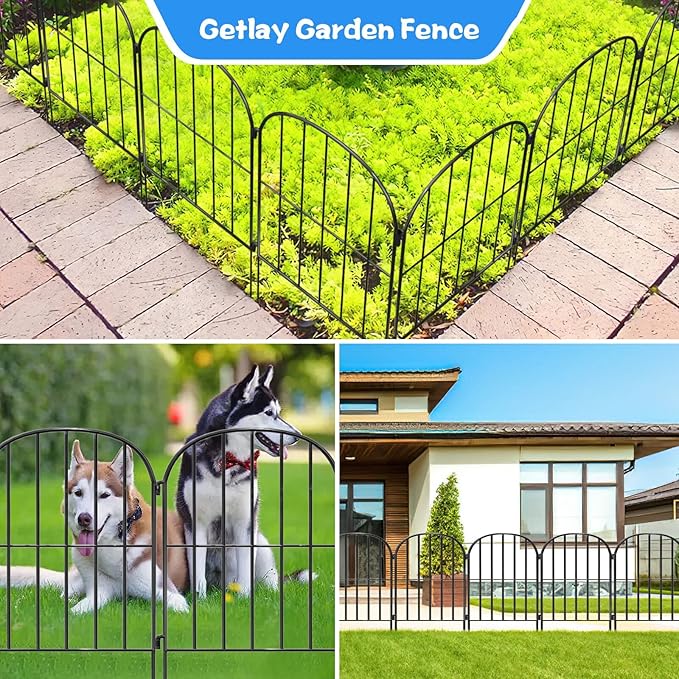 Decorative Garden Fence 24 Pack Black, 24 Ft X 24 in Animal Barrier Fences - Image 6