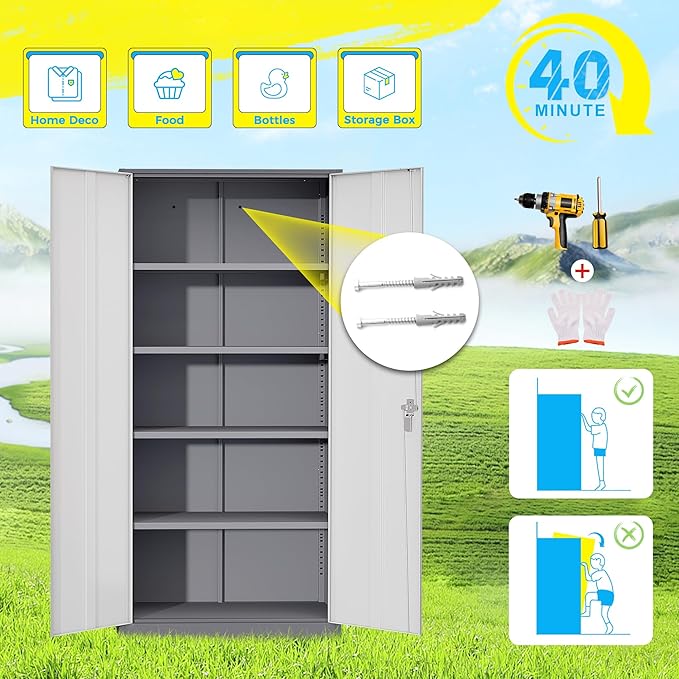 Pataku Metal Storage Cabinet, File Cabinets - Image 7