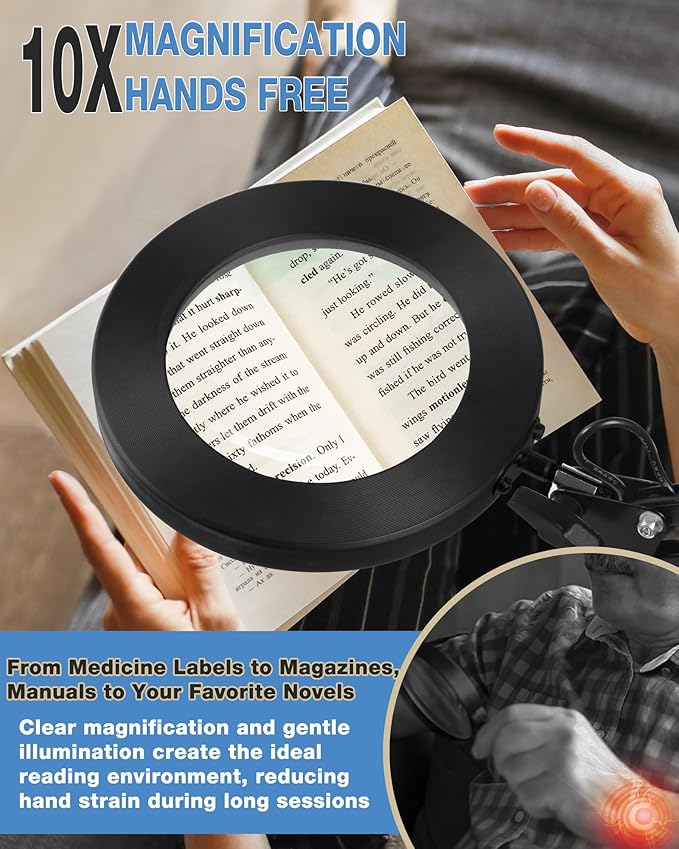 NOEVSBIG Magnifying Glass Desk Lamp - Image 4