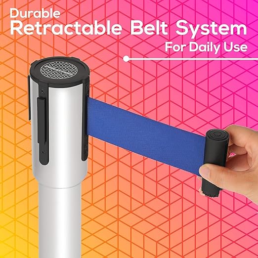 DuraSteel Chrome Crowd Control Barriers Stanchions - Image 3