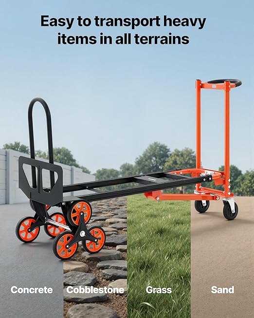 VEVOR 3 in 1 Industrial Convertible Stair Climbing Cart, 770 lbs Max Load - Image 6