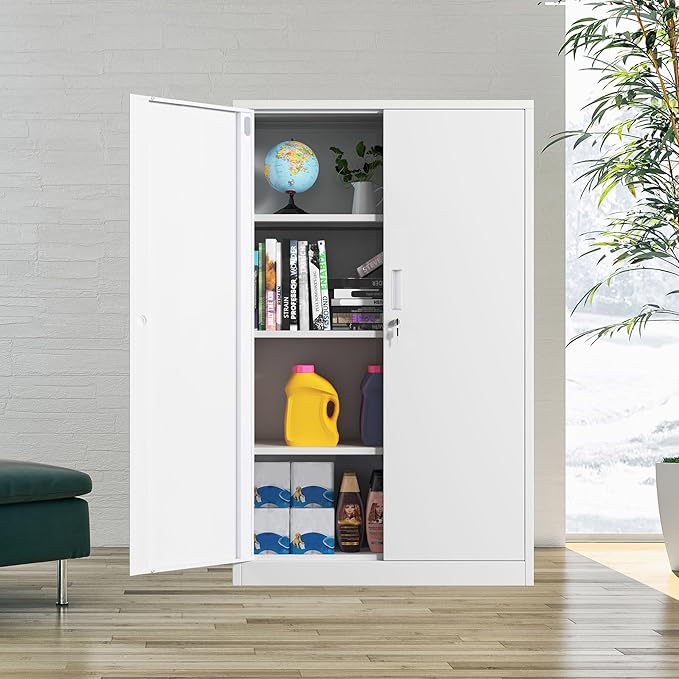 Metal Storage Cabinet with Locking Doors and 3 Adjustable Shelves, 53.5-Inch - Image 7