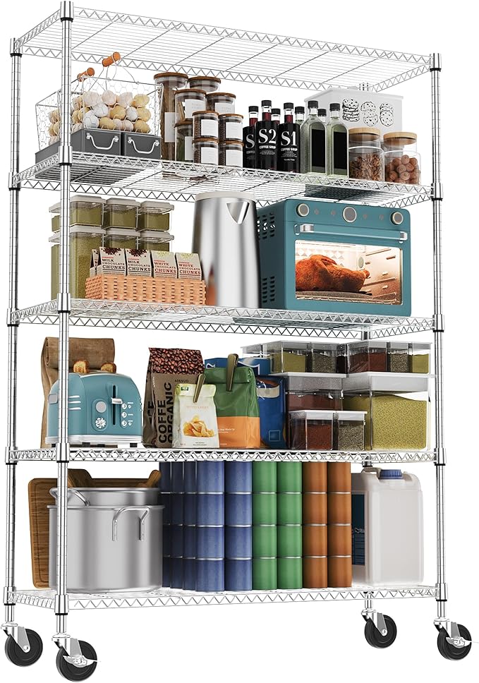 5 Tiers Shelf 1750 lbs Steel Storage Shelving Utility Shelving Unit Steel by MEIGAOPLASTICANDMETALHKCOLIMITED