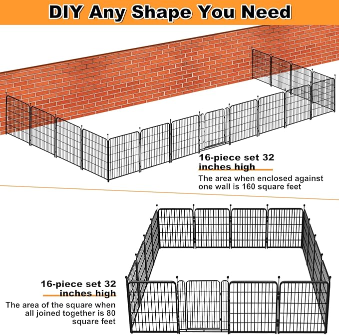 Garden Fences with Gate, 32 in×27 in 16 Panels Total 35.4 Ft, Garden Animal - Image 4