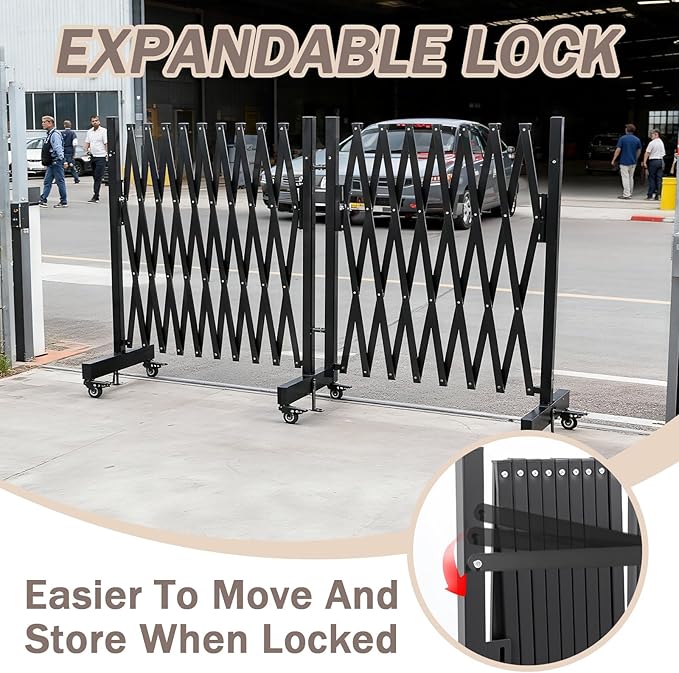 18 FT 44" High Industrial Metal Expandable Barricade，Retractable Traffic Fence - Image 4