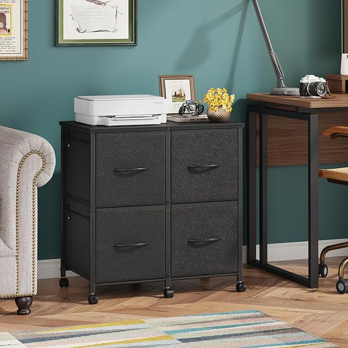 4 Drawer Lateral File Cabinet, Mobile Filing Cabinet - Image 2