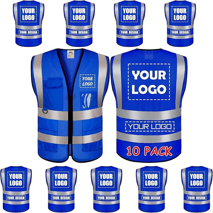 BeautyWill Custom Logo Safety Vest Class2 High Visibility Reflective Vest by BeautyWill