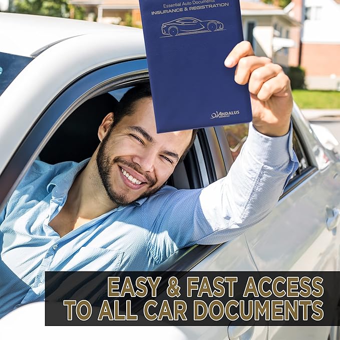 Andalus Auto Registration & Insurance Card Holder Pack of 1, Waterproof - Image 6