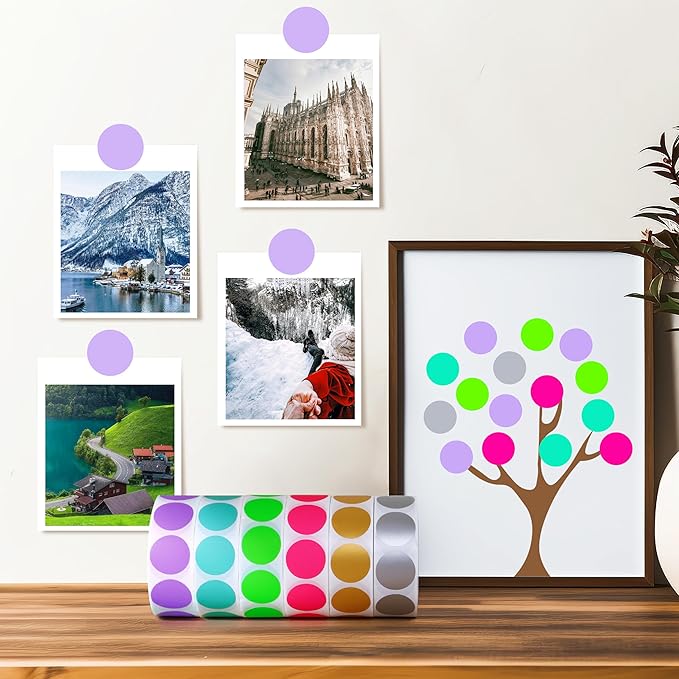PARLAIM 3/4 Inch Round Permanent Adhesive Color-Code Dot Stickers, 1000 - Image 3
