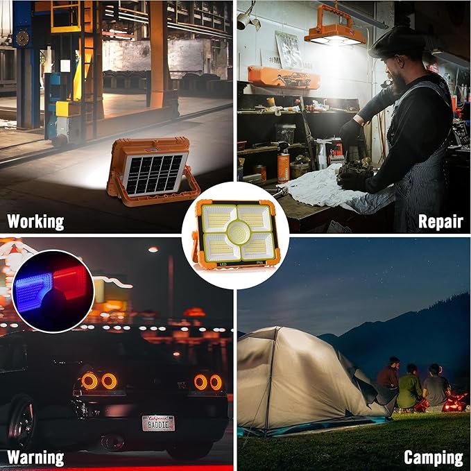 100W LED Solar Work Light, 466 LED 10000LM Magnetic Worklight - Image 8